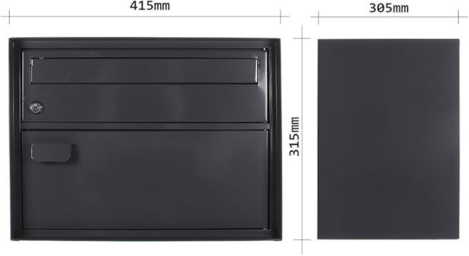 Secure Wall-Mount Parcel Mailbox Steel Lockable Drop Box Weatherproof & Spacious