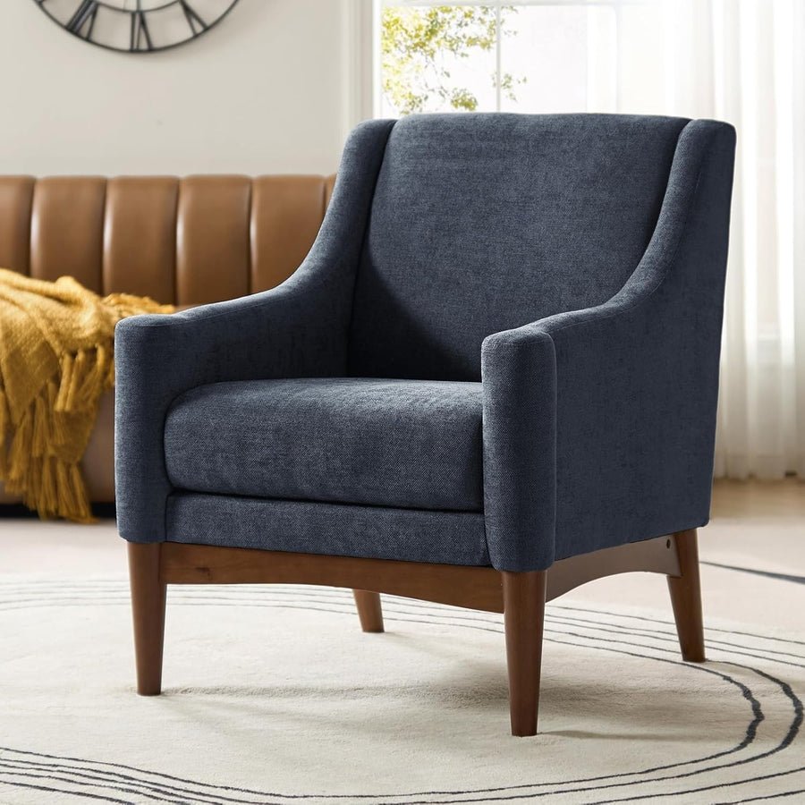 Navy Blue Accent Armchair Modern Lounge Chair for Living Room or Office