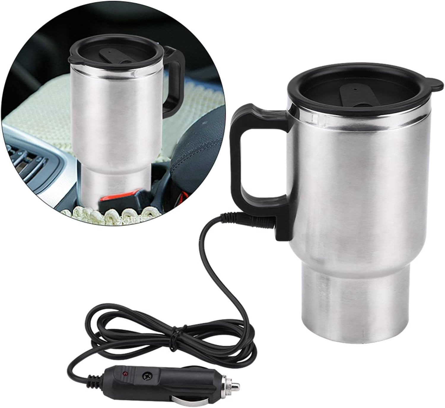 450ml 12V Electric Car Kettle Travel Mug Stainless Steel Heater