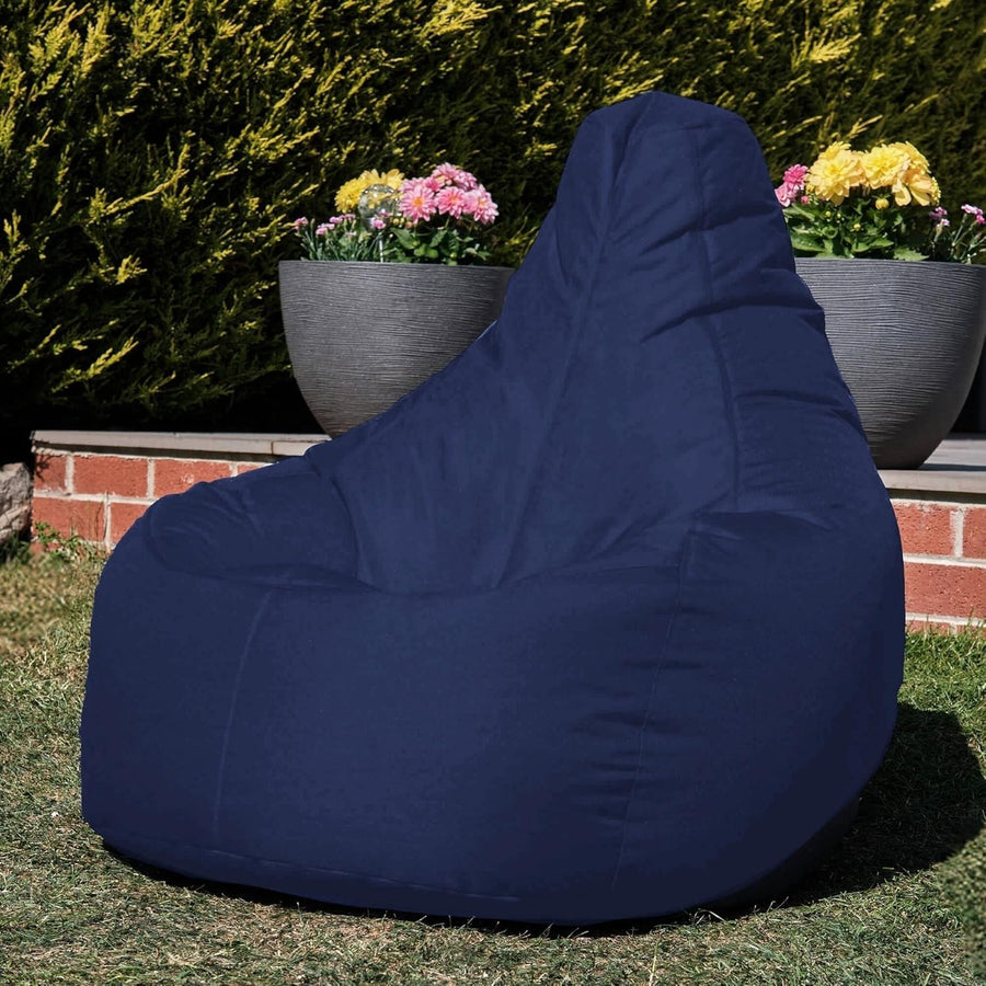 Waterproof Recliner Bean Bag Chair Navy Blue Indoor Outdoor Gaming Seat