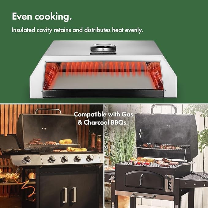 Stainless Steel BBQ Pizza Oven 12" Outdoor Grill Stone Gauge Portable