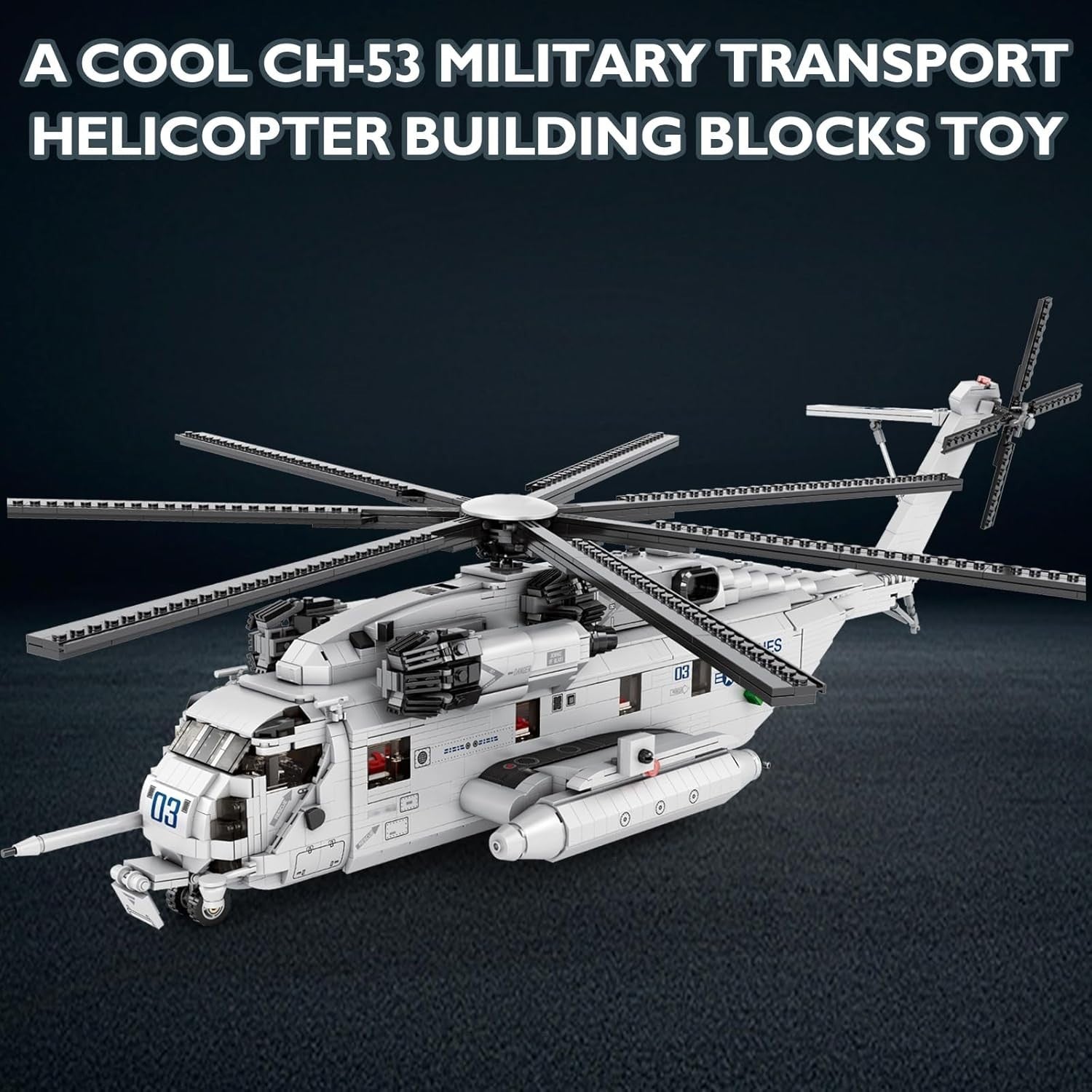 Military Helicopter Building Blocks Set 2129 PCS – Transport Model Kit Toy