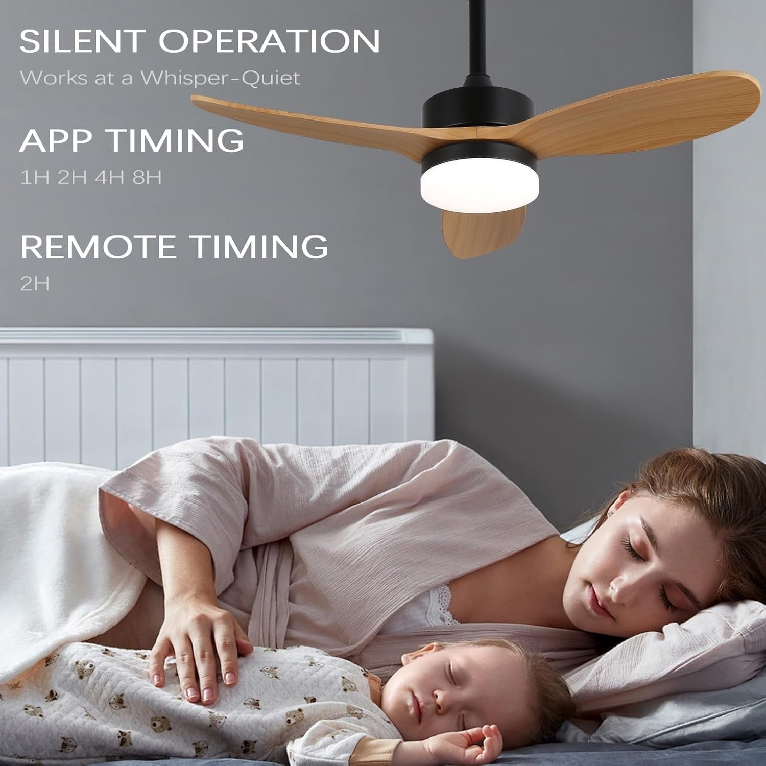 36" Farmhouse Ceiling Fan with Light, 6-Speed, Remote, Black
