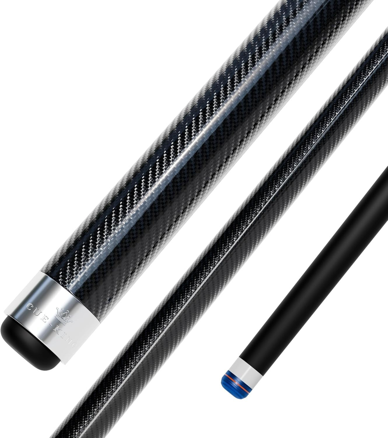 Carbon Fibre Pool Cue 58 Inch 12.5mm Tip 2 Piece 18oz Pro Stick