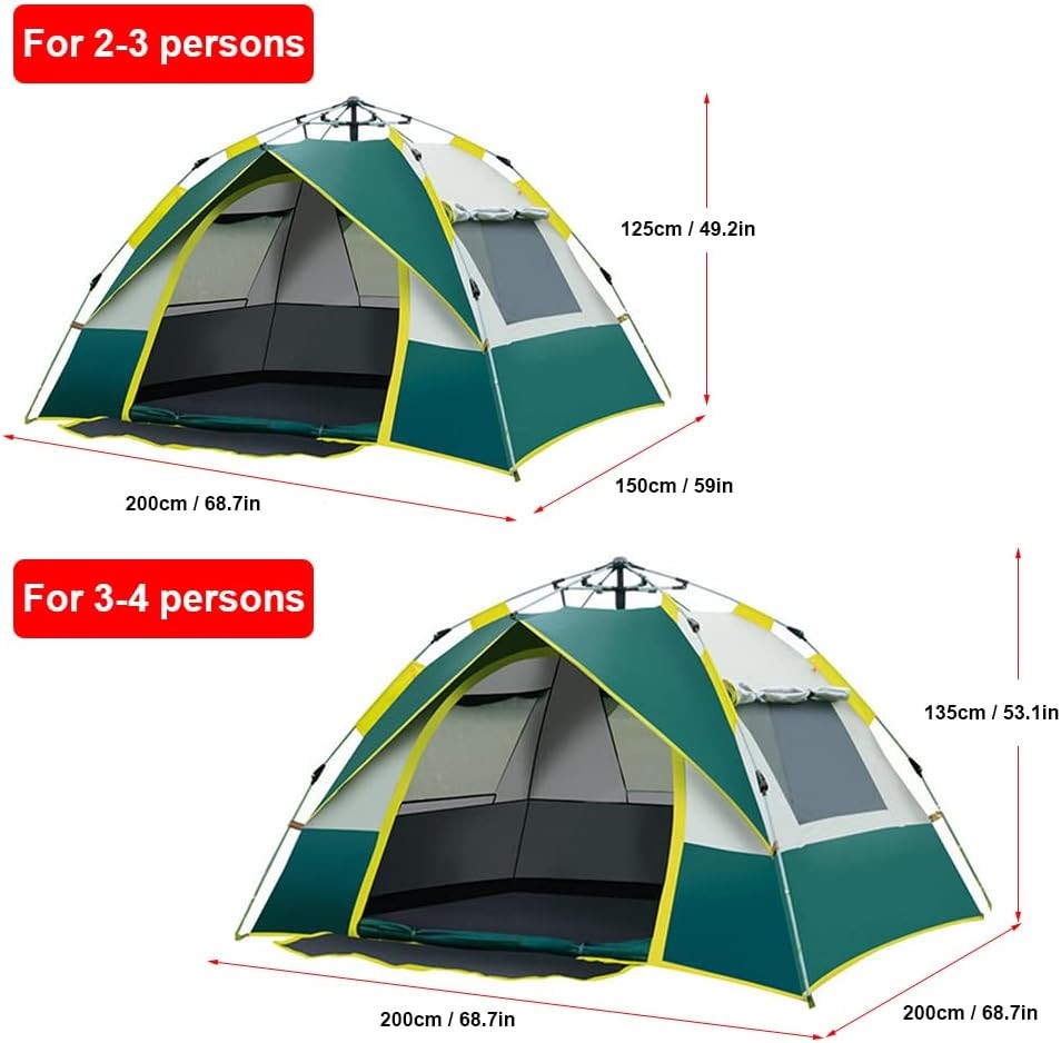 Pop Up Camping Tent 2-4 Person Instant Automatic Waterproof