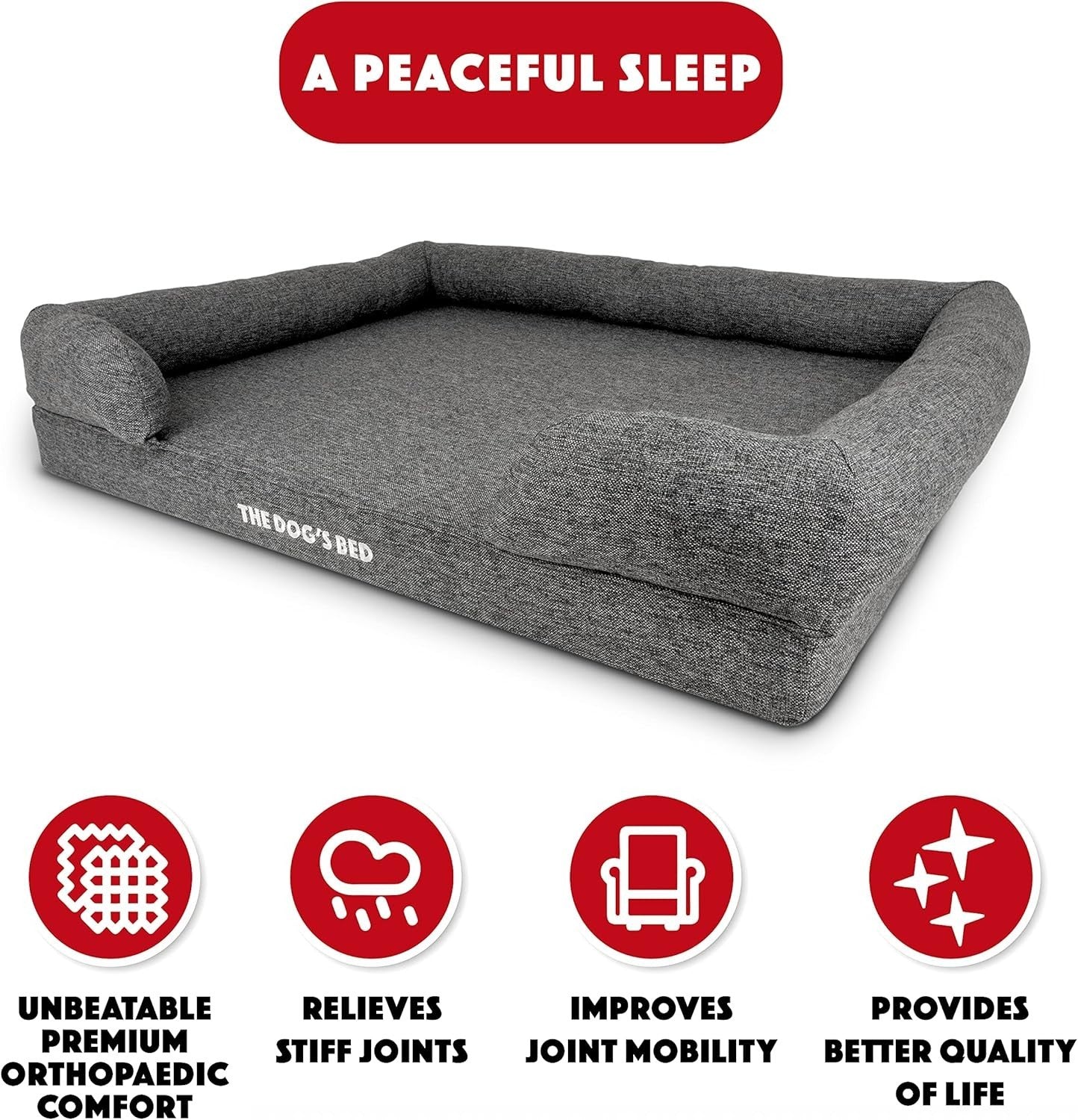 XL Orthopedic Dog Bed Memory Foam Washable 111x86cm Grey