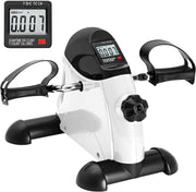 Compact Under Desk Pedal Exerciser LCD Adjustable Resistance Arm Leg