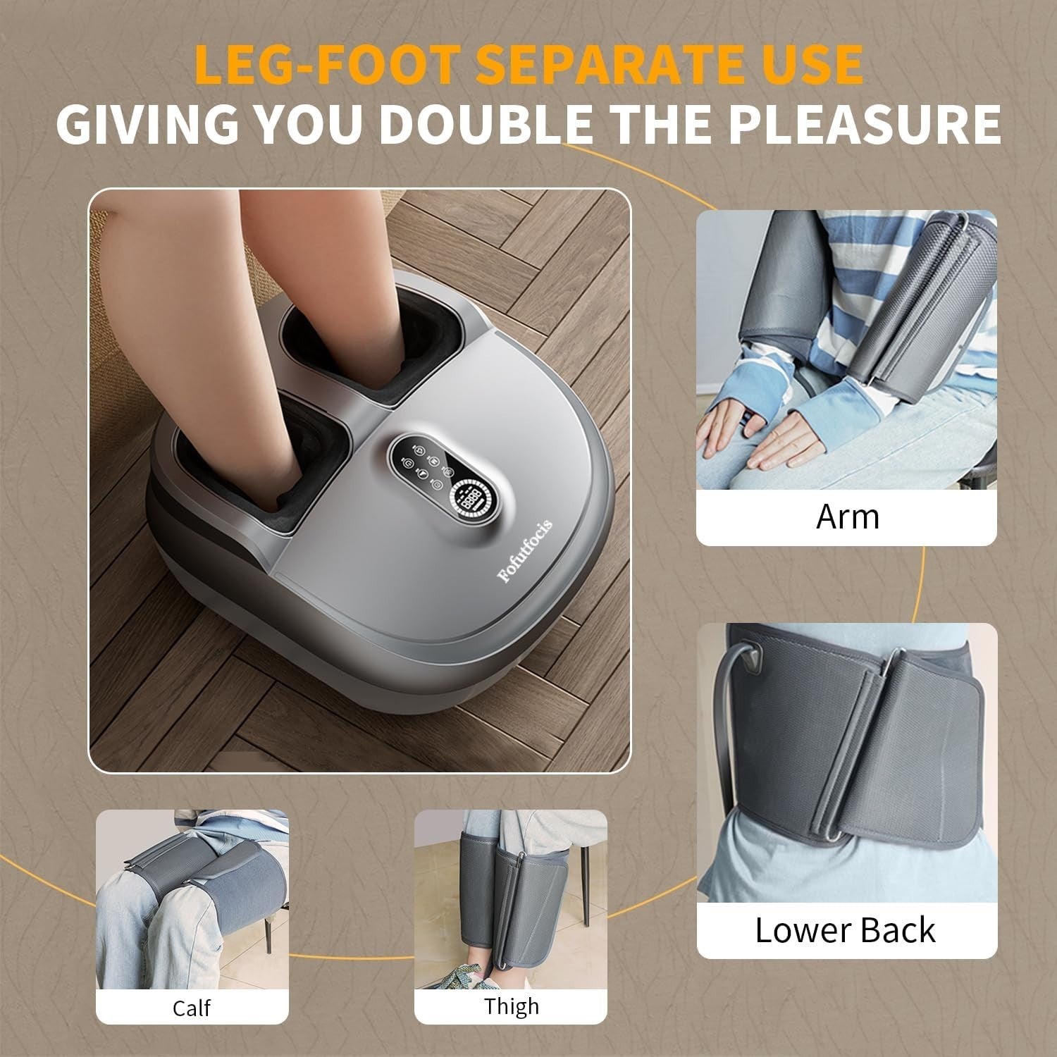 Shiatsu Foot & Calf Massager with Heat, Compression Vibration & Remote Control
