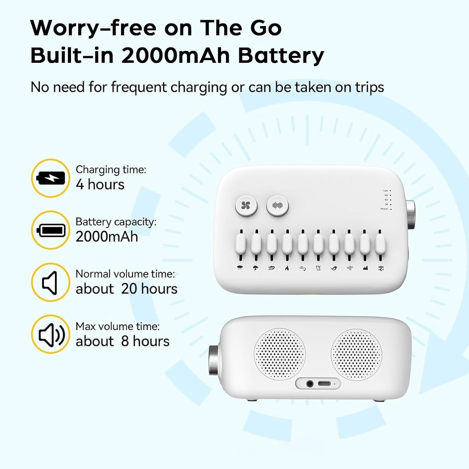 White Noise Machine 10 Nature Sounds 288 Mix Timer Portable Sleep Aid