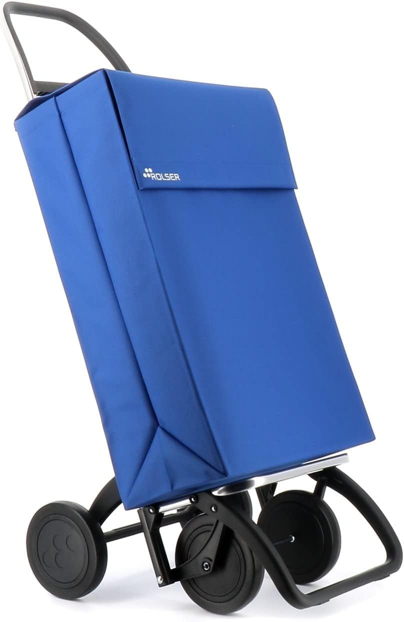 Foldable 4-Wheel Shopping Trolley with High-Capacity Bag – Blue