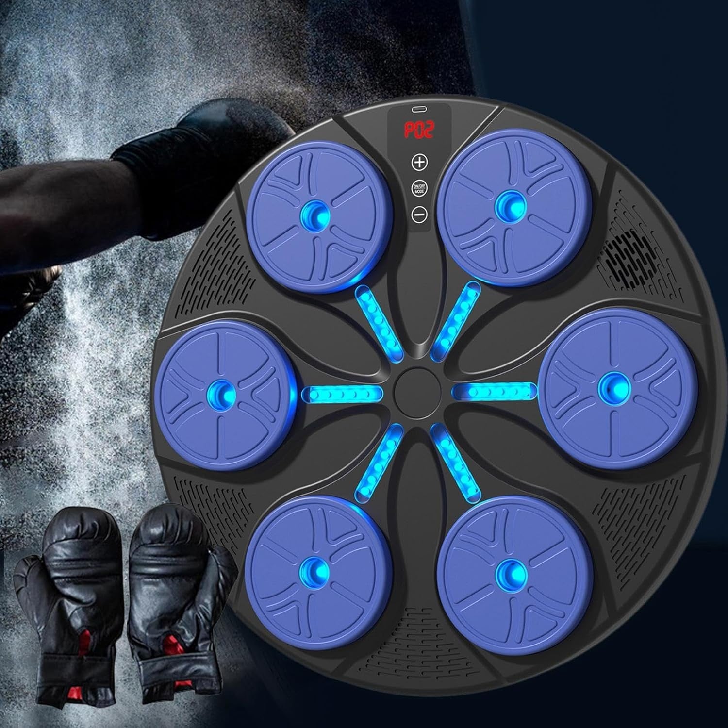 Music Boxing Machine Bluetooth LED Punch Pad Wall Mount Home Gym Trainer