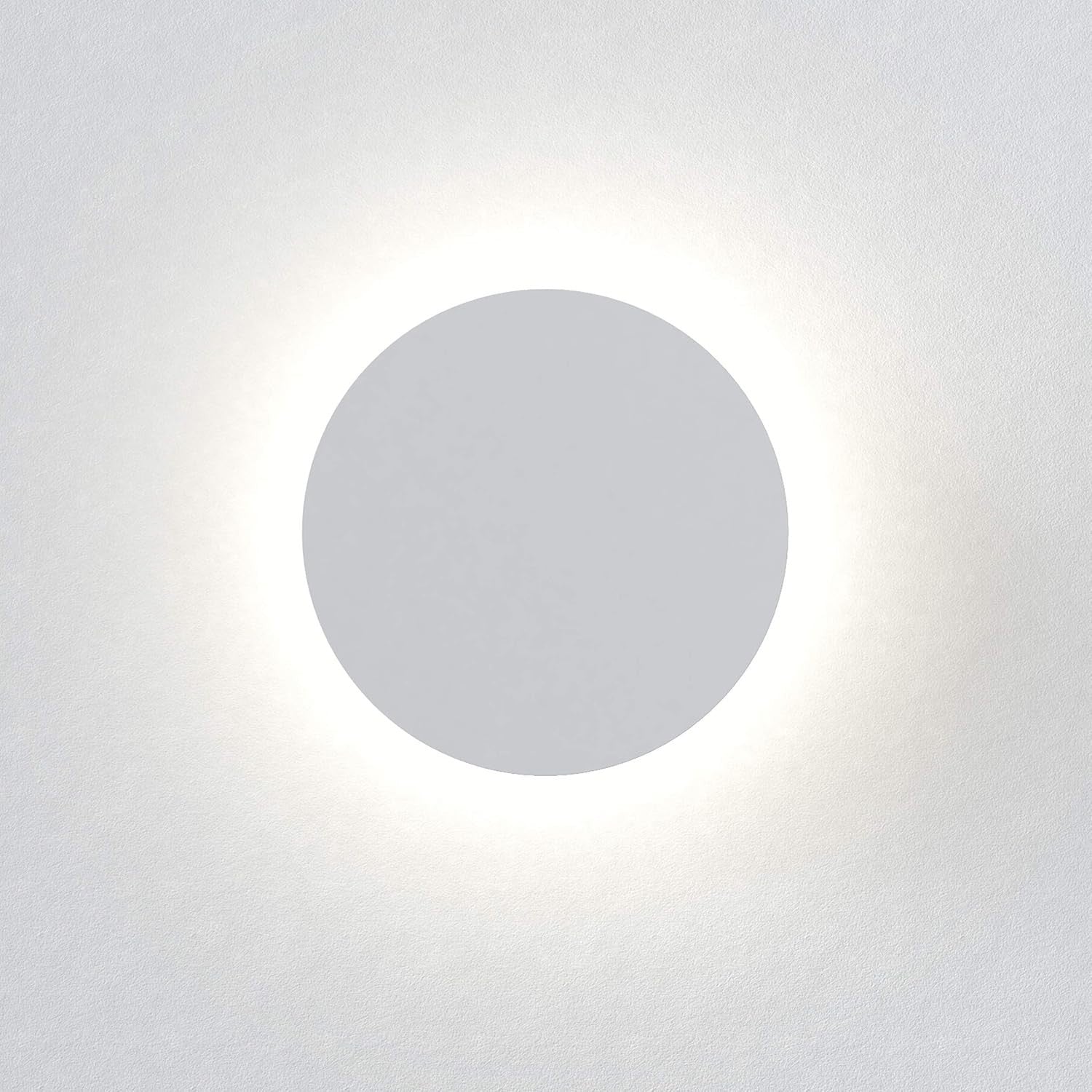 Round Indoor LED Wall Light 3000K Warm Glow Plaster Finish 250mm