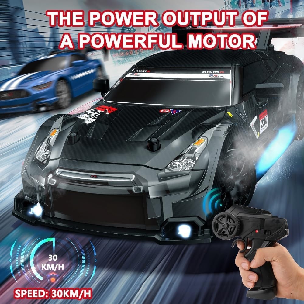 1:24 RC Drift Car 20KM/H 4WD Remote Control Racing Toy 2 Batteries LED Lights