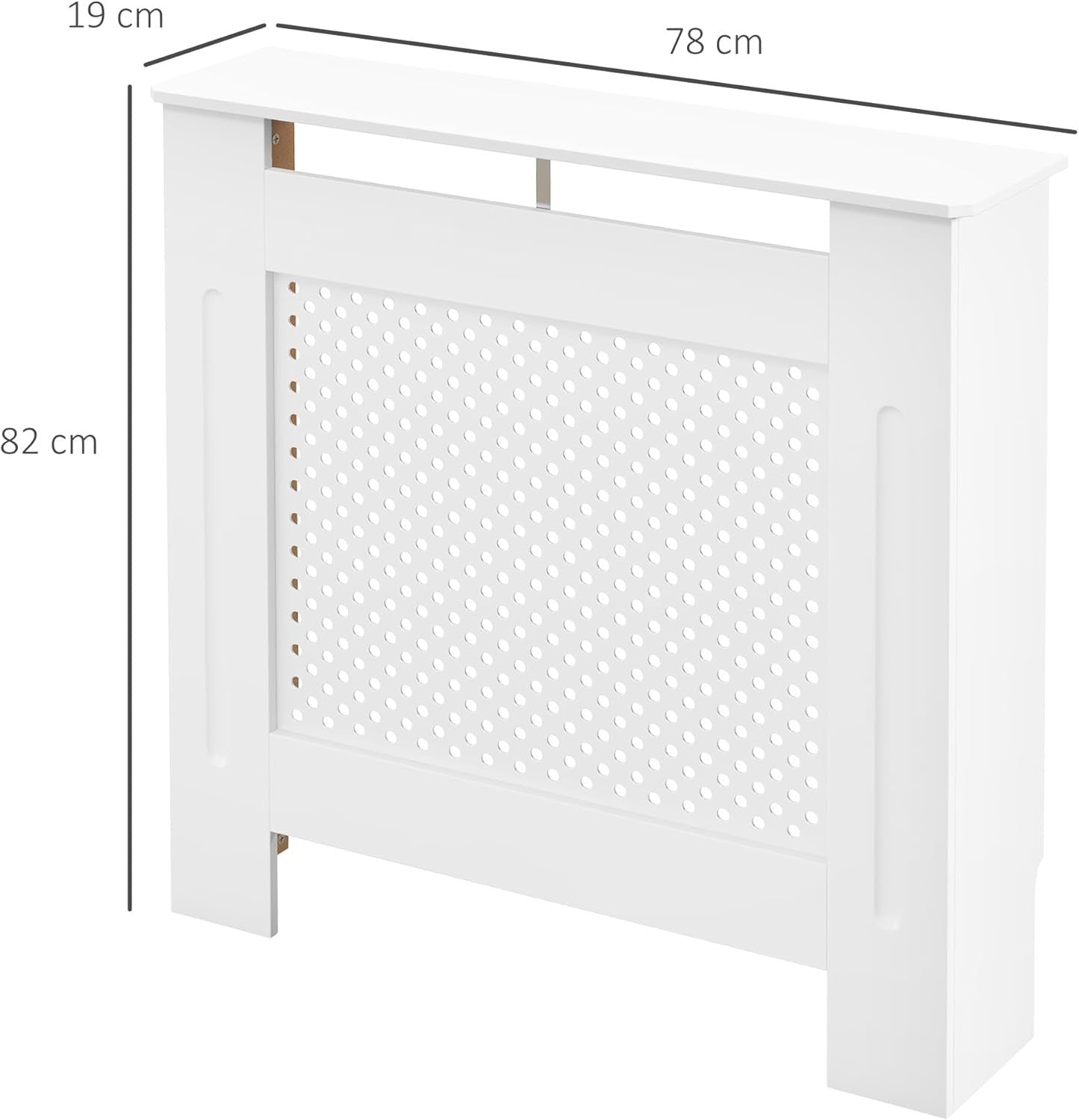 White Radiator Cover Small Modern Wood Cabinet Grill Design 78x19x82cm