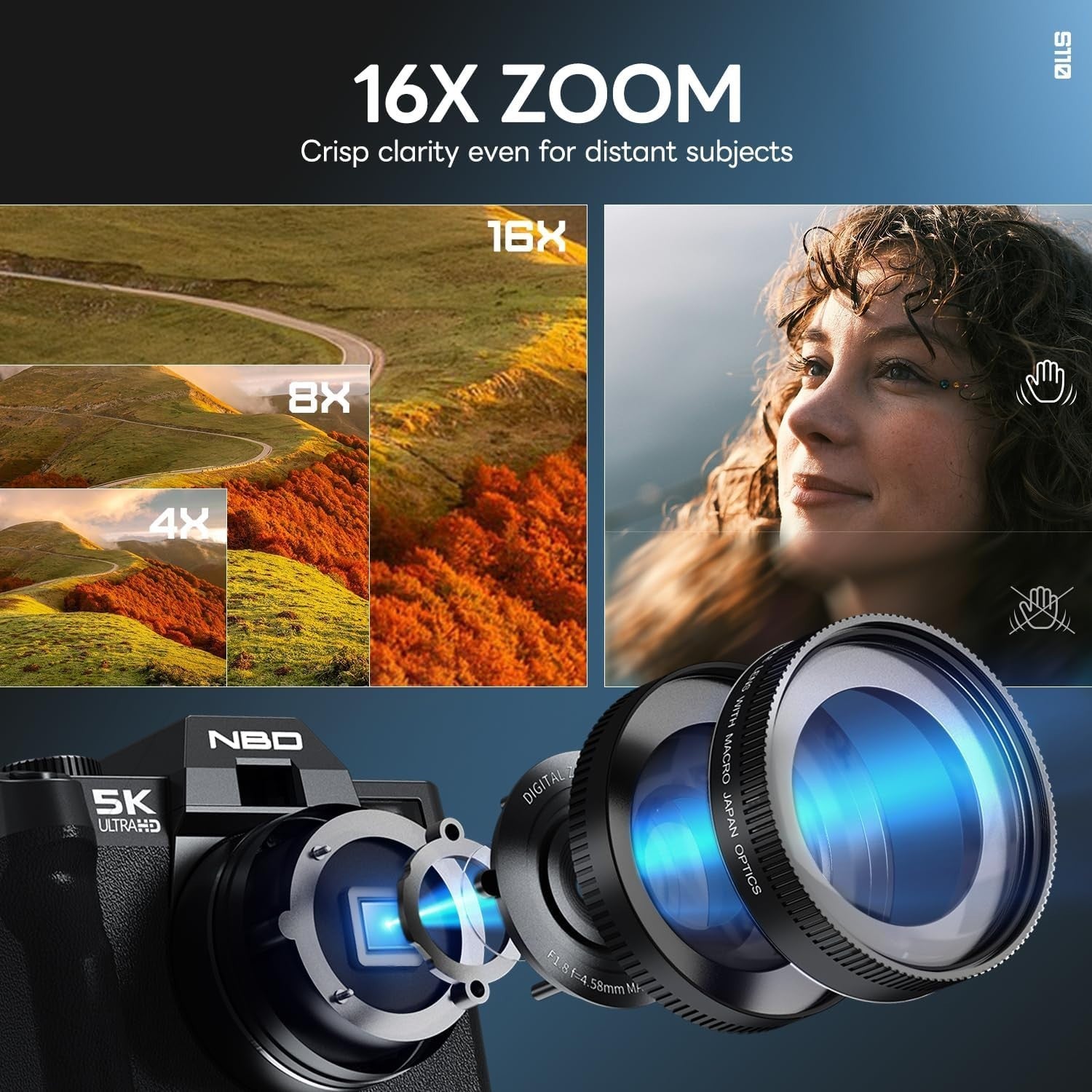 5K 64MP WiFi Vlogging Camera Flip Screen Autofocus 64GB Macro Lens