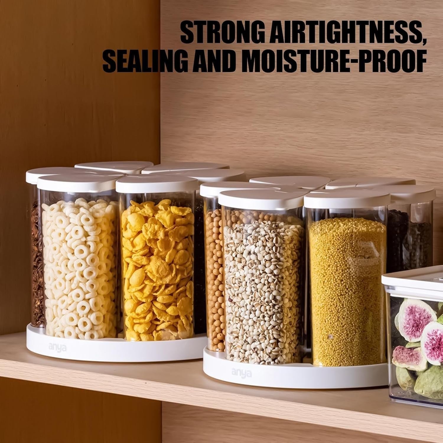 6 Grid 360° Rotating Grain Dispenser Airtight Storage