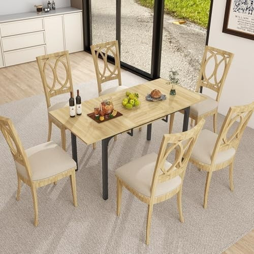 Extendable Dining Table 110-150cm Oak Metal Legs 4-6 Seater