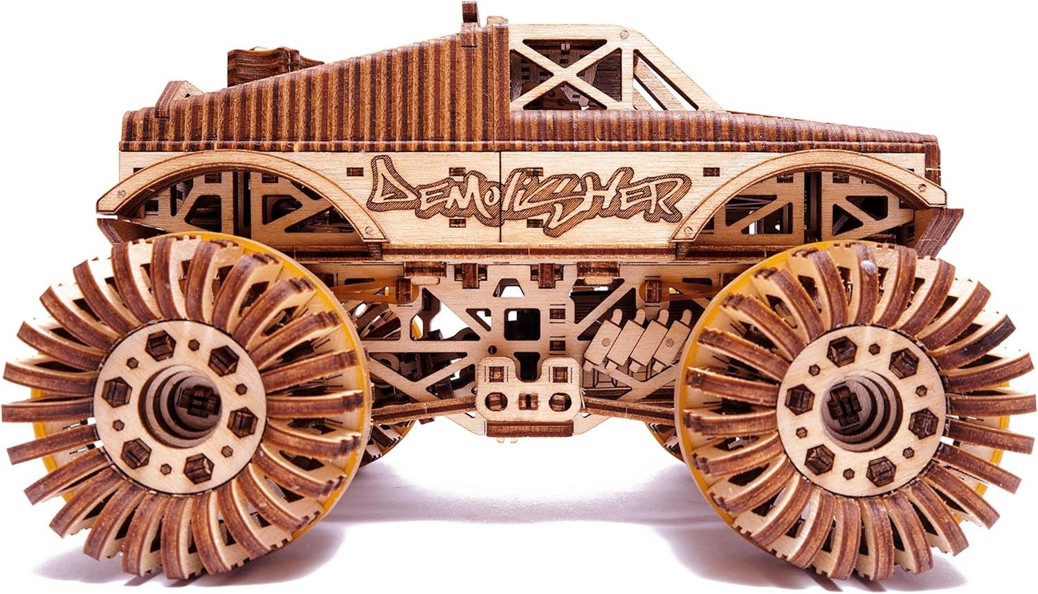 556pc Monster Truck 3D Wooden Puzzle Mechanical DIY Model Kit Build