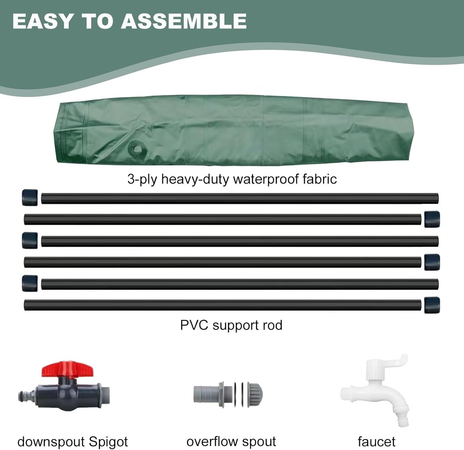 100L Foldable Garden Water Butt with Tap & Stand – Rain Barrel System