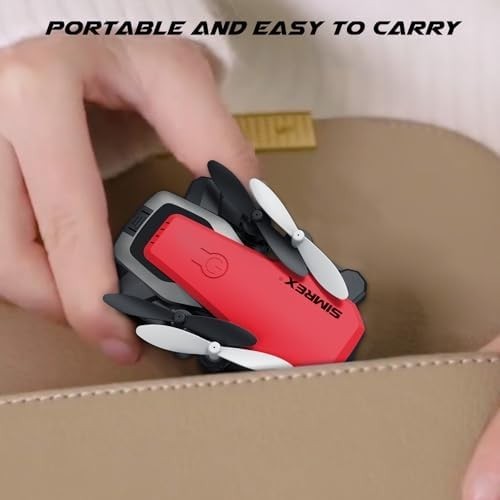 720P HD FPV Foldable Mini Drone with Altitude Hold & 3D Flip (2 Batteries, Red)