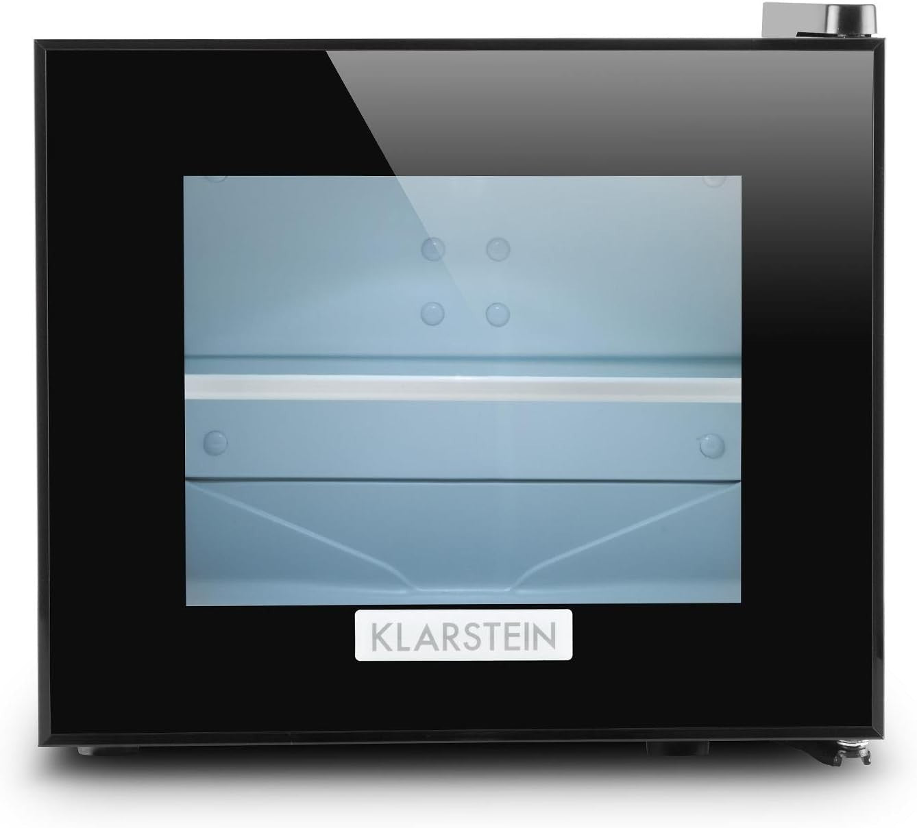 Mini Fridge Frosty 10L Compact Cooler Glass Door LED Energy Saving Black 12-18°C