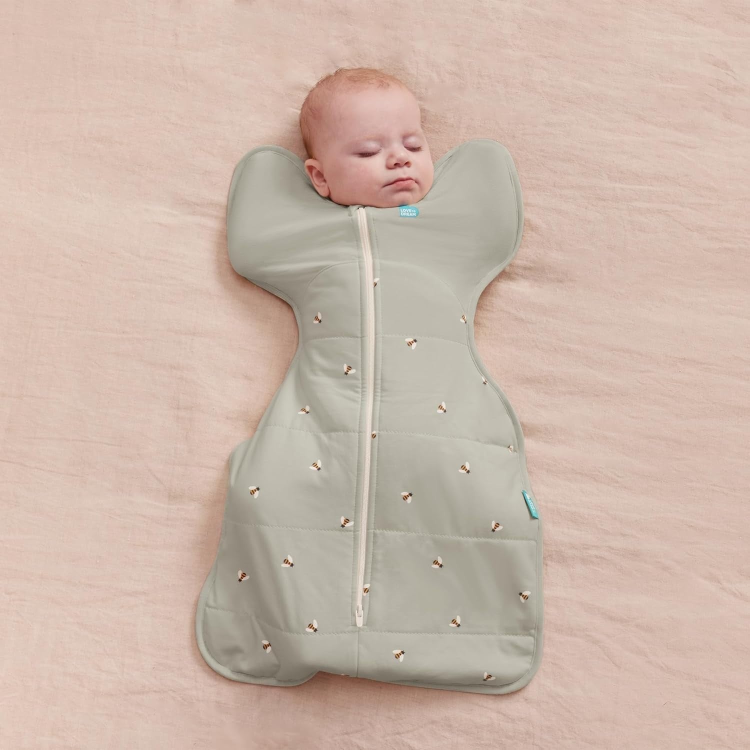 Newborn Swaddle Sleep Sack 2.5 TOG Arms-Up 2.2-3.8kg Olive
