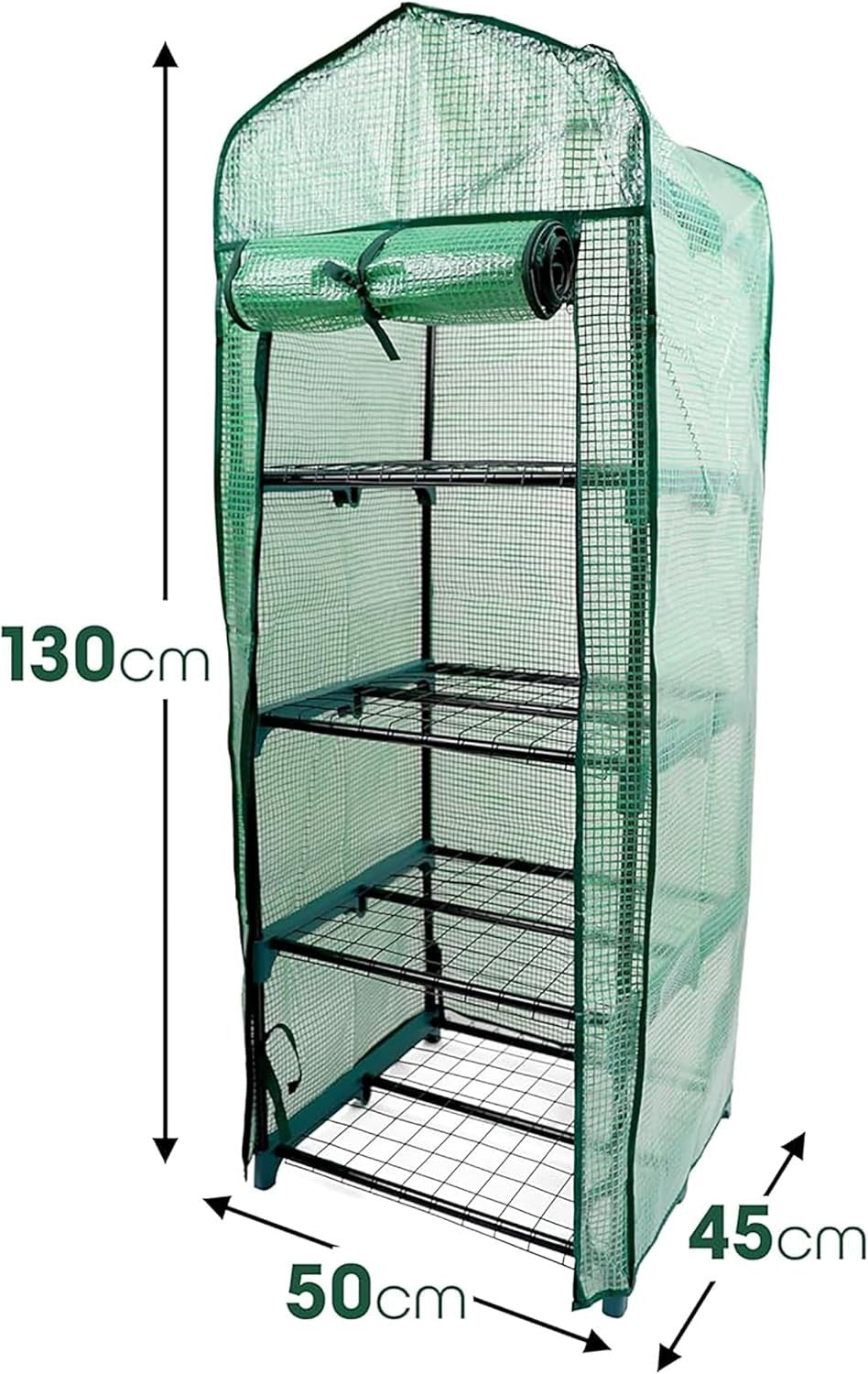 4 Tier Mini Greenhouse PE Cover | Heavy Duty Metal Frame | Outdoor Growhouse