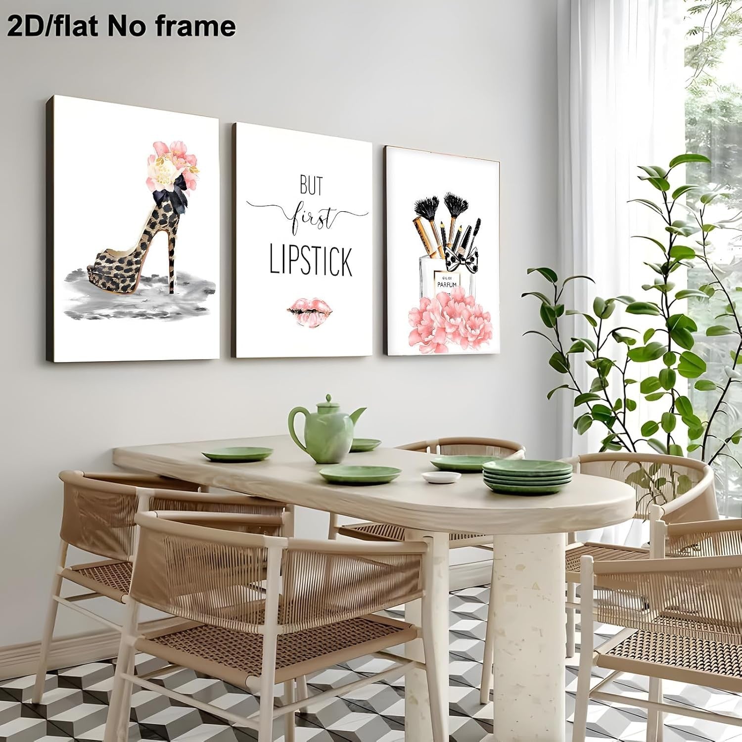 Fashion Wall Art Set of 6 Glam Makeup Prints 8x10 Unframed