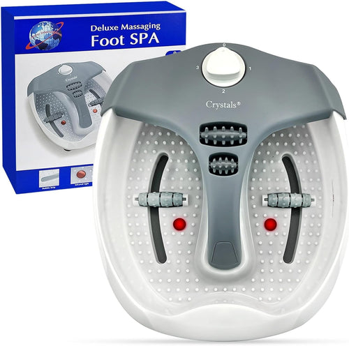 Electric Foot Spa Massager With Heat Bubbles Infrared Rollers Pedicure