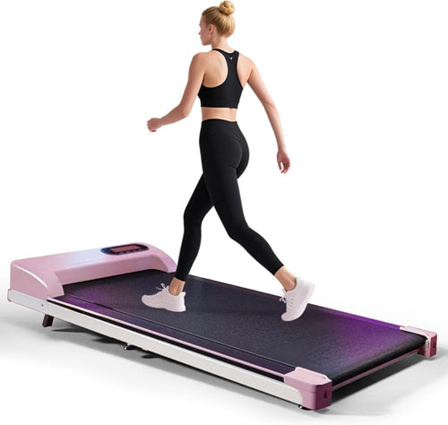 Compact Under Desk Walking Pad 1–6km/h Quiet Treadmill w/ LED & Remote