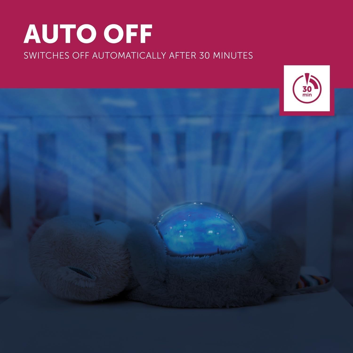 Baby Night Light Projector Ocean Sleep Soother Cry Sensor Melodies
