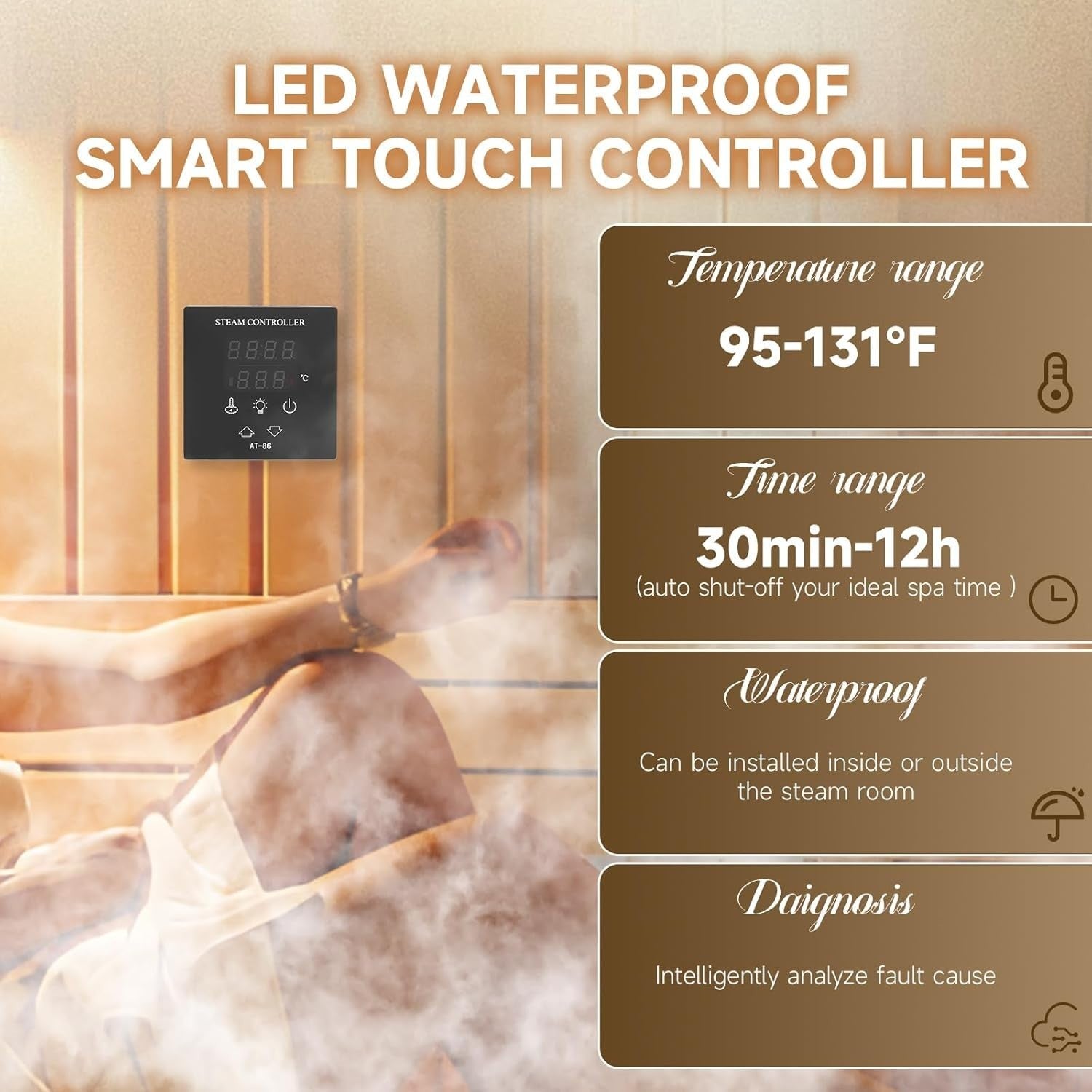 9KW Steam Generator Shower Sauna Spa Home Steam Bath Temp Control 7.5m³ 380V