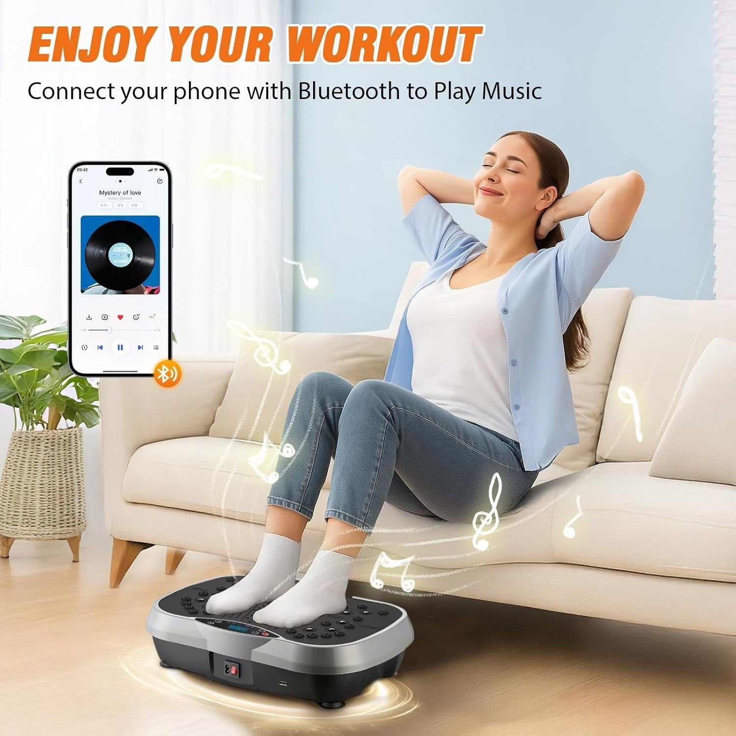 Silver Grey Vibration Plate Exercise Machine 99 Levels Weight Loss