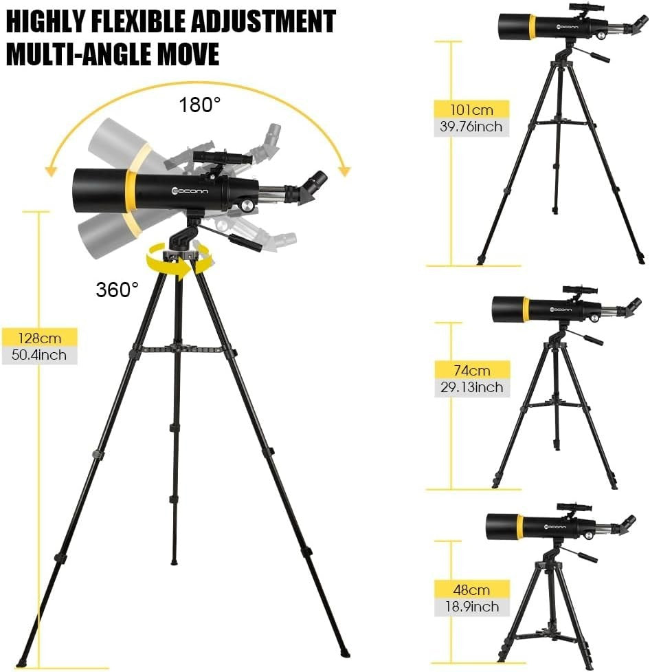 90mm 600mm Refractor Telescope for Adults Kids Astronomy with Bag