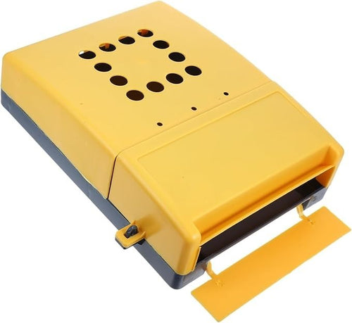Wall Mount Locking Suggestion Box Yellow Plastic Secure Mail Holder 33cm Wide