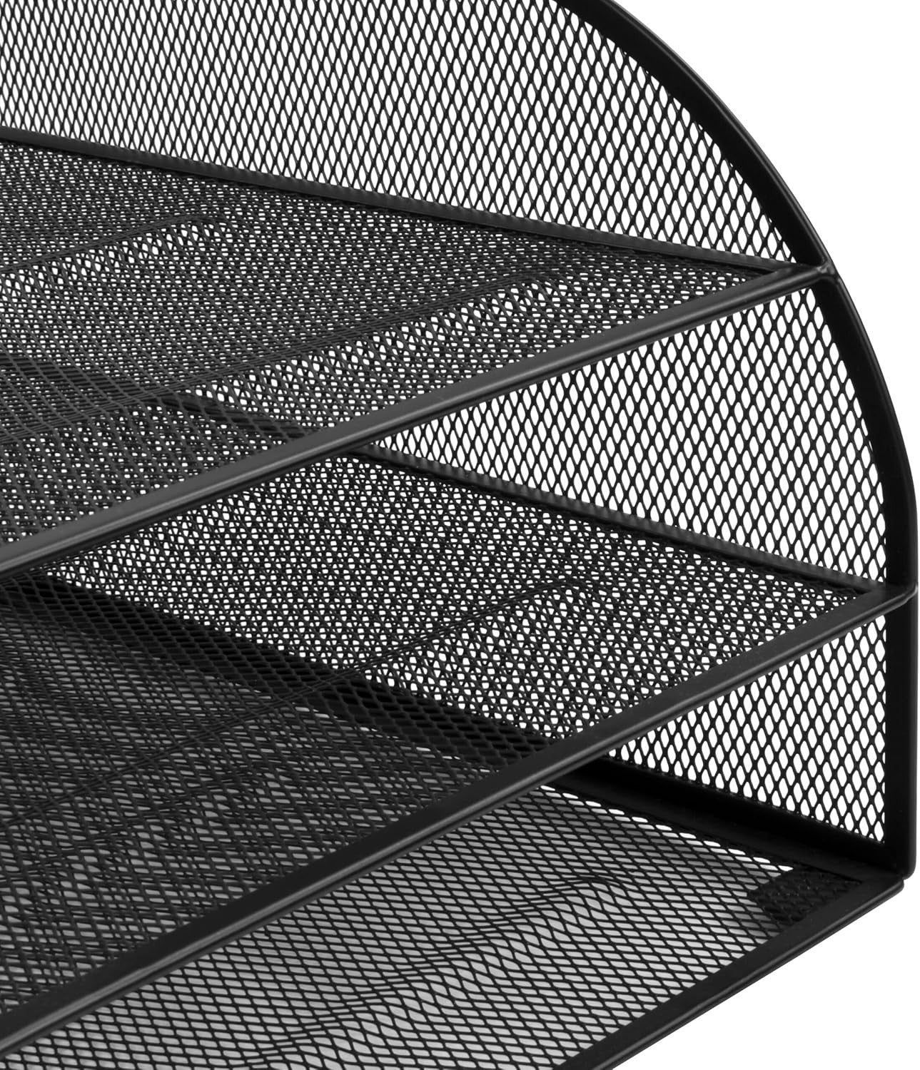Black Wire Mesh Desk Organiser 2-Tier Document Tray A4 Filing