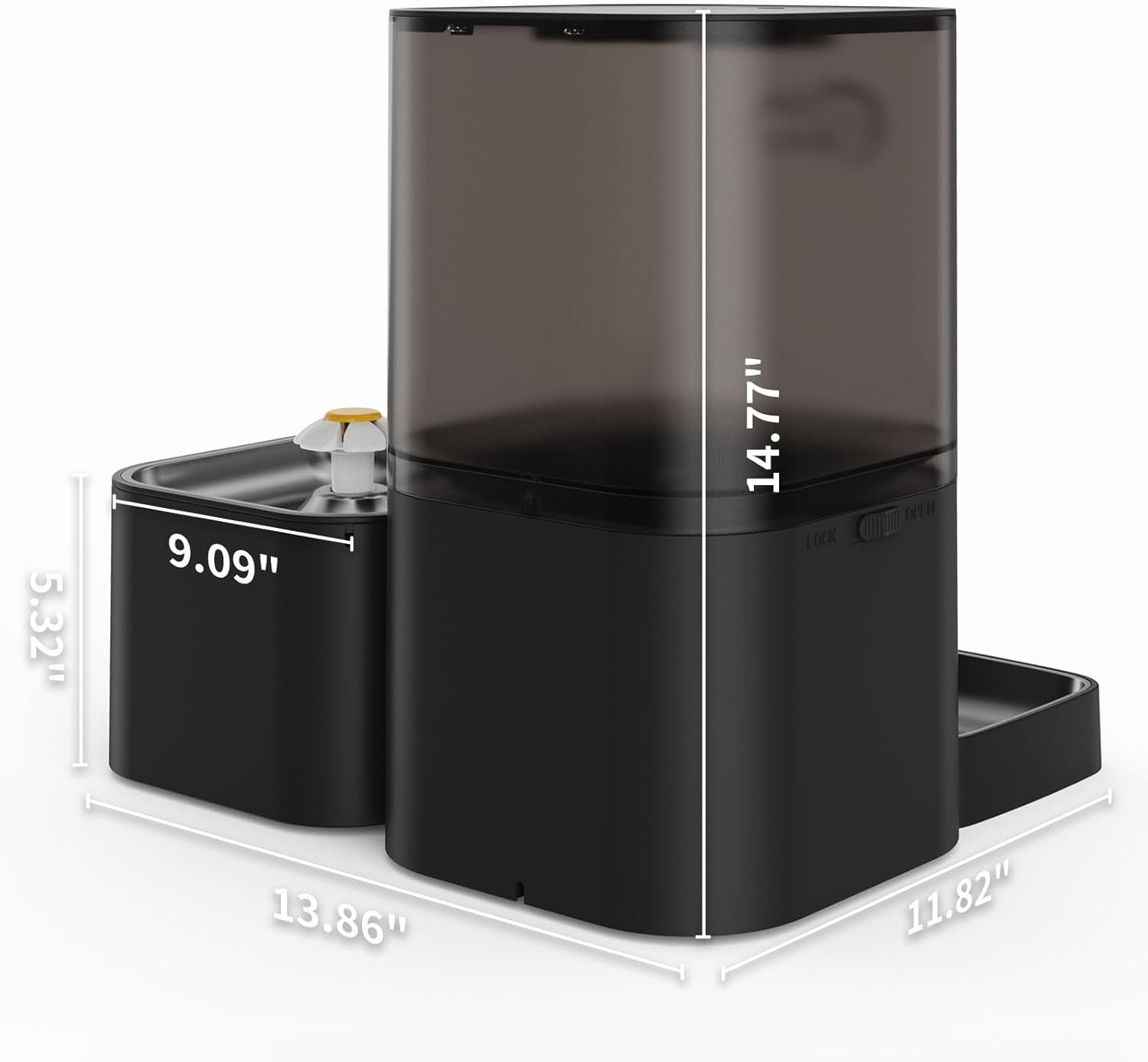 2 in 1 Smart Pet Feeder Water Fountain WiFi App Control 6L Auto Feed