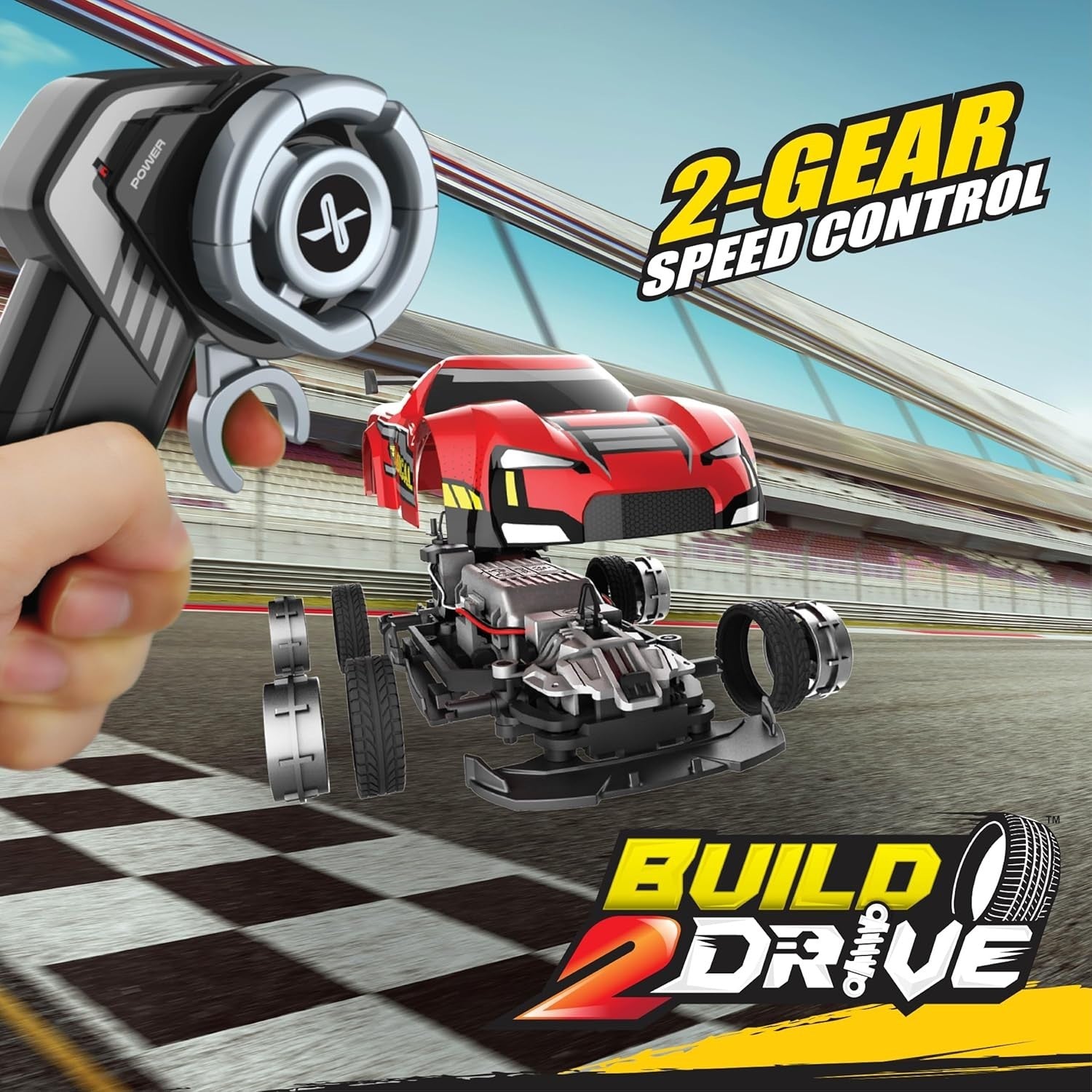 Build 2 Drive RC Car Duo Set for Kids 6+, 2.4GHz Cars w/ 20 Snap Parts
