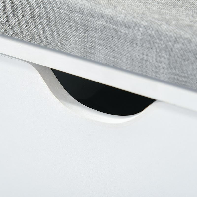 White Shoe Bench Seat with Drawer & 7 Adjustable Storage Compartments