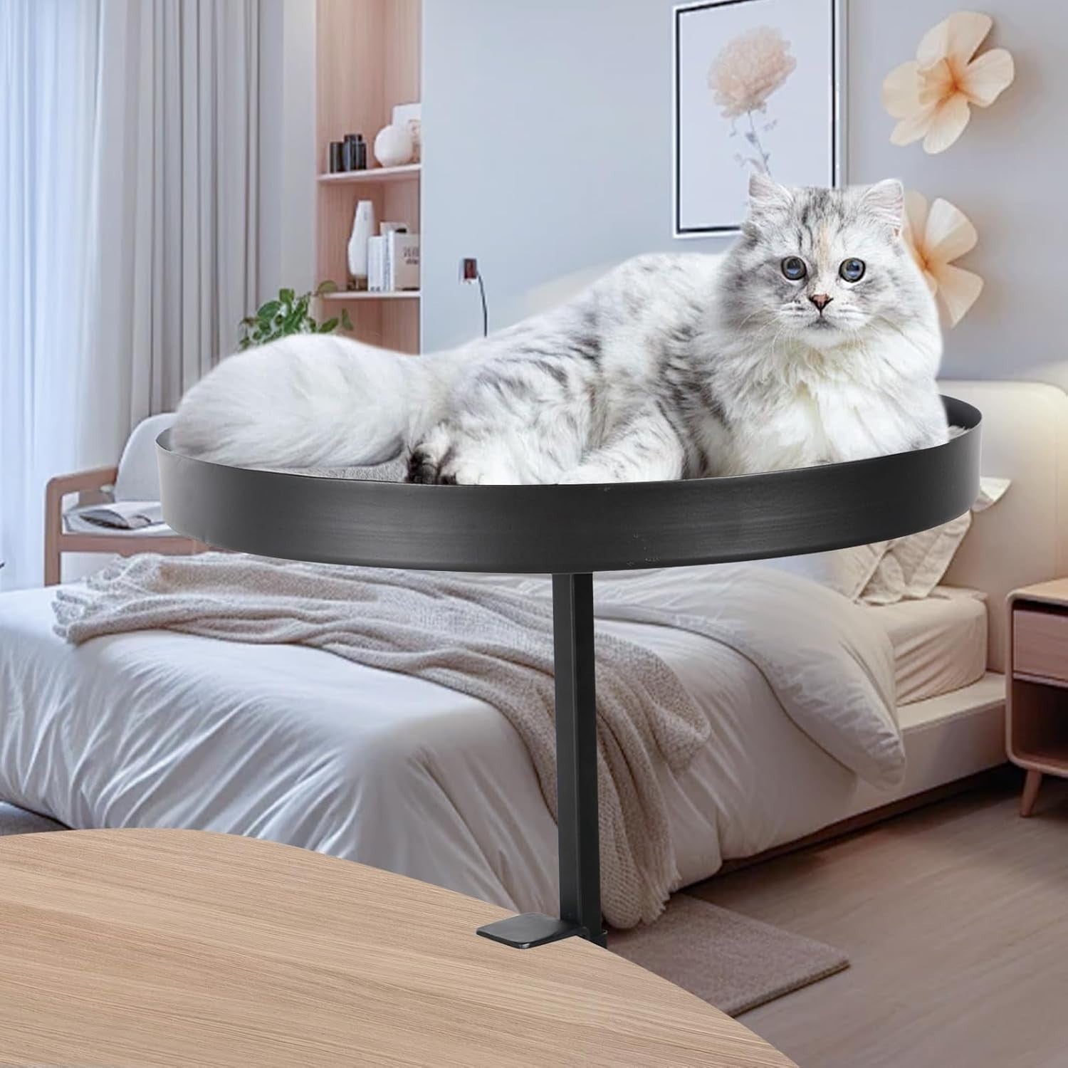 Clamp On Desk Cat Bed Space Saving Cat Hammock Elevated Perch