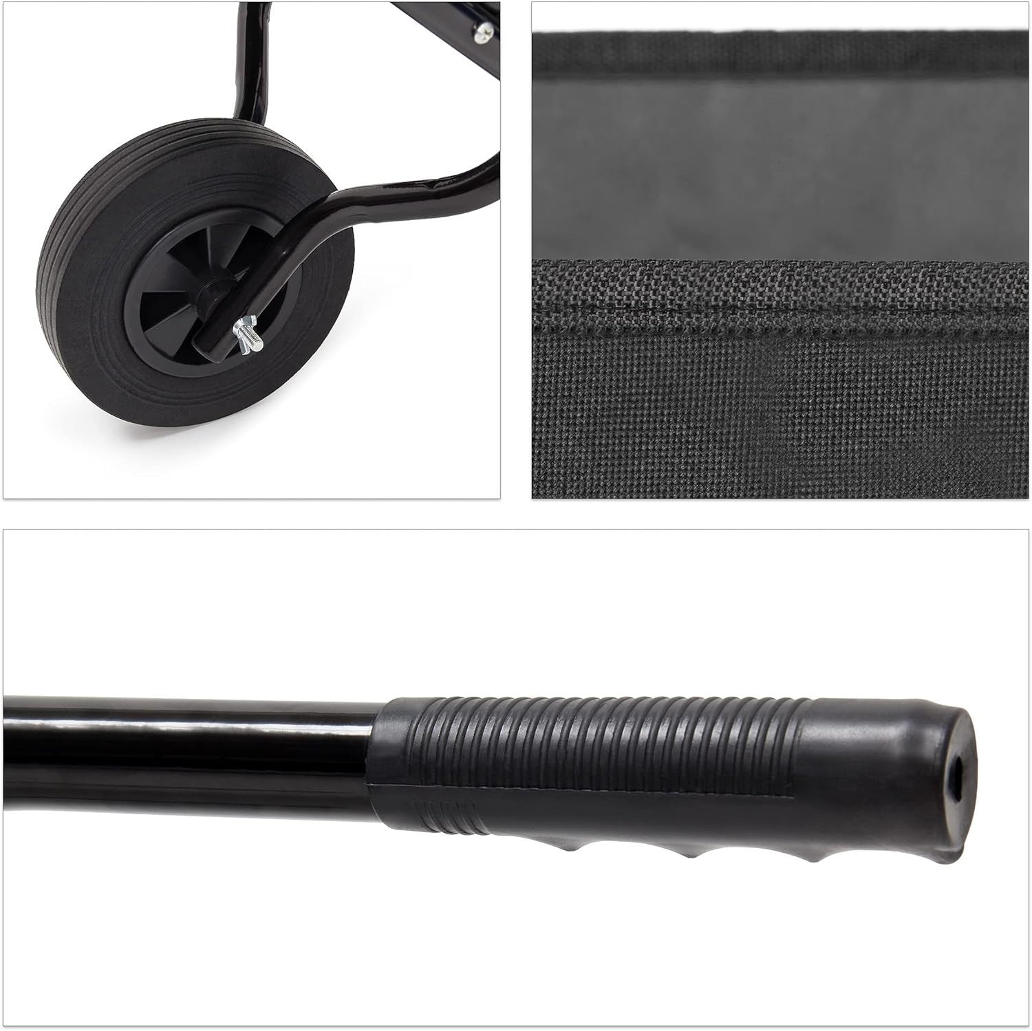 46L Folding Wheelbarrow Black – Compact Steel Frame, Rubber Tyres, Easy Storage