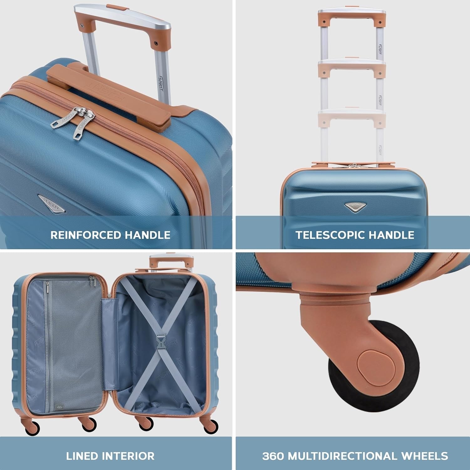 Medium 25” Checked Suitcase ABS Hard Shell 4 Wheel Spinner Lock