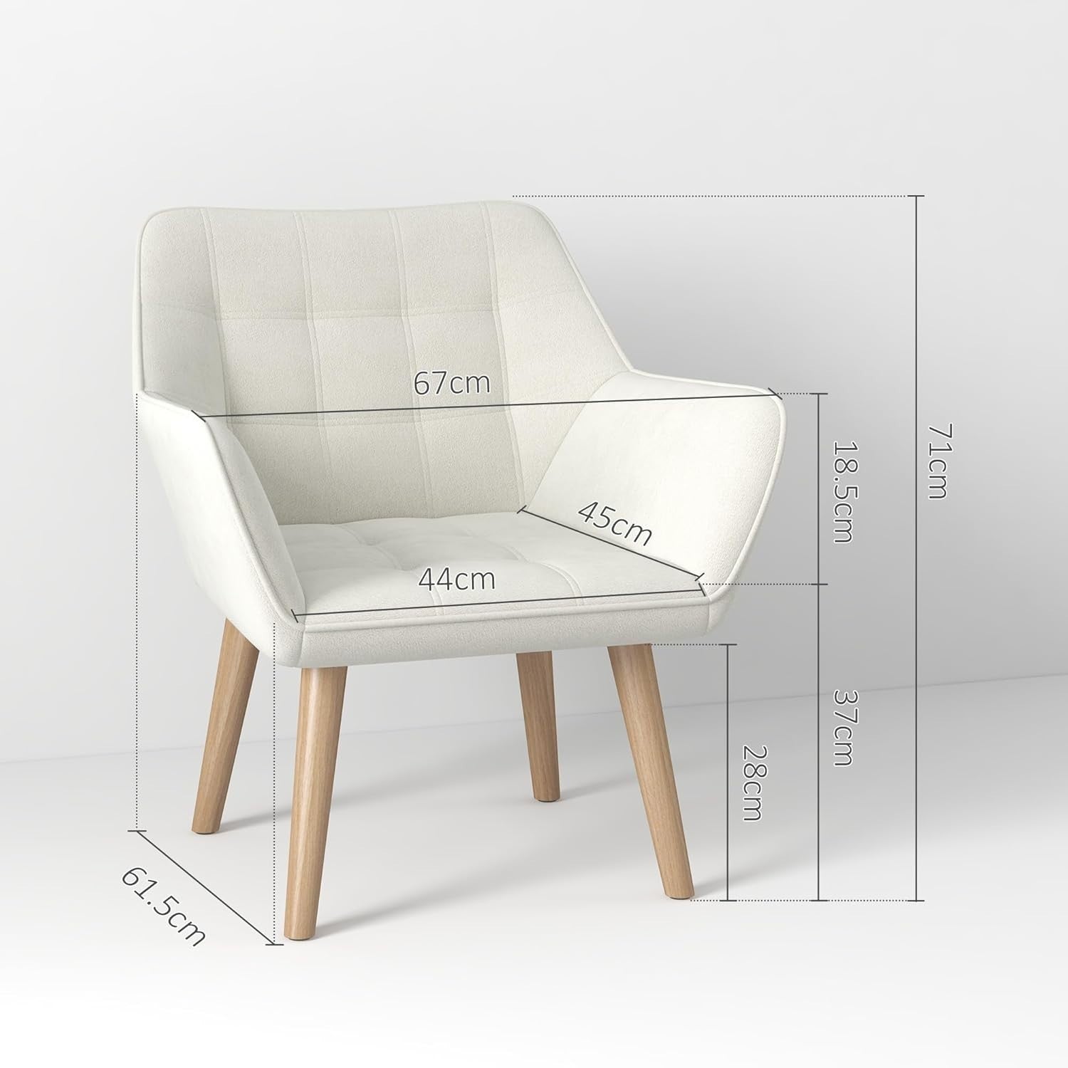 Set of 2 Cream White Velvet Armchairs Wide Arm Accent Chairs Modern Lounge
