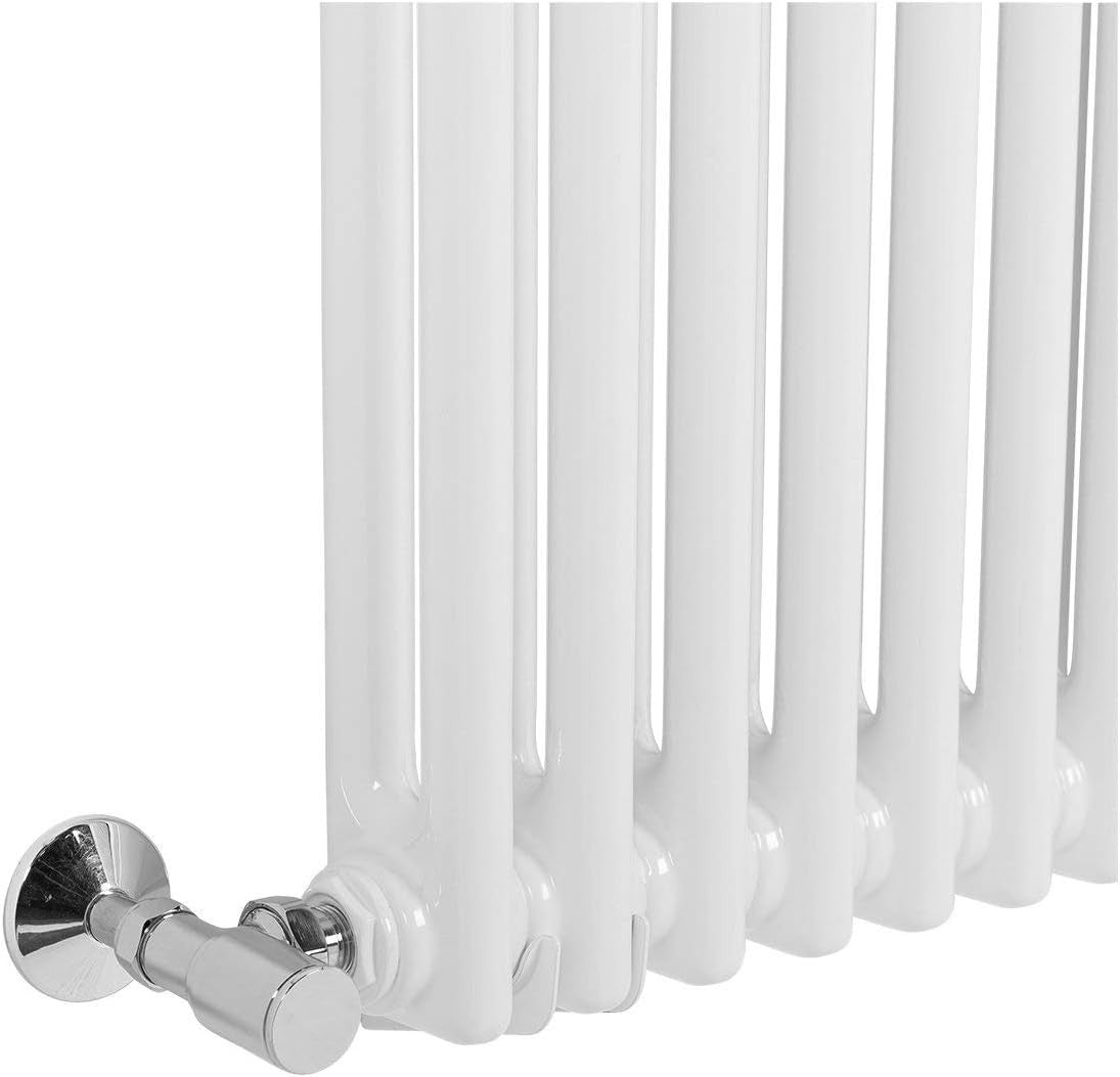 Double Column Horizontal Radiator 600x1010mm White Cast Iron Style