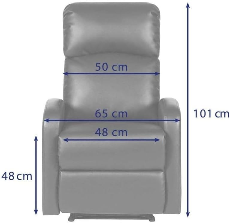 Black Faux Leather Recliner Armchair Lounge Chair with Footrest Support