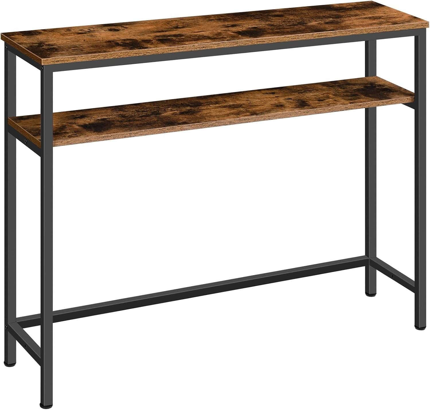 Adjustable 2-Tier Slim Console Table 100cm Storage Shelf Sturdy Design