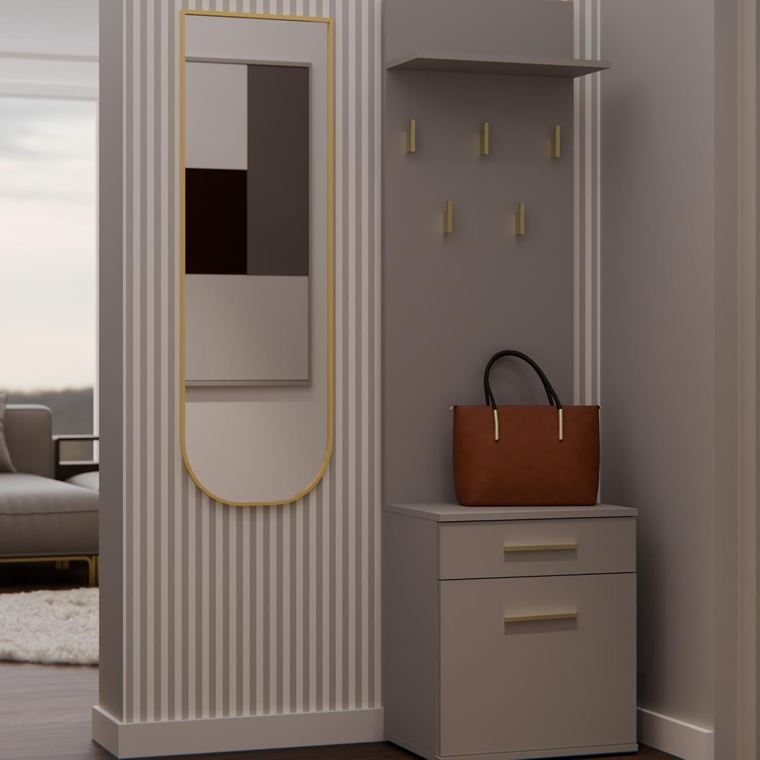 Modern Clay Double Wardrobe with Hooks, Drawers & Shoe Storage 180cm