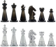 Transparent Magnetic Chess Pieces Set 51mm King w/ Extra Queens