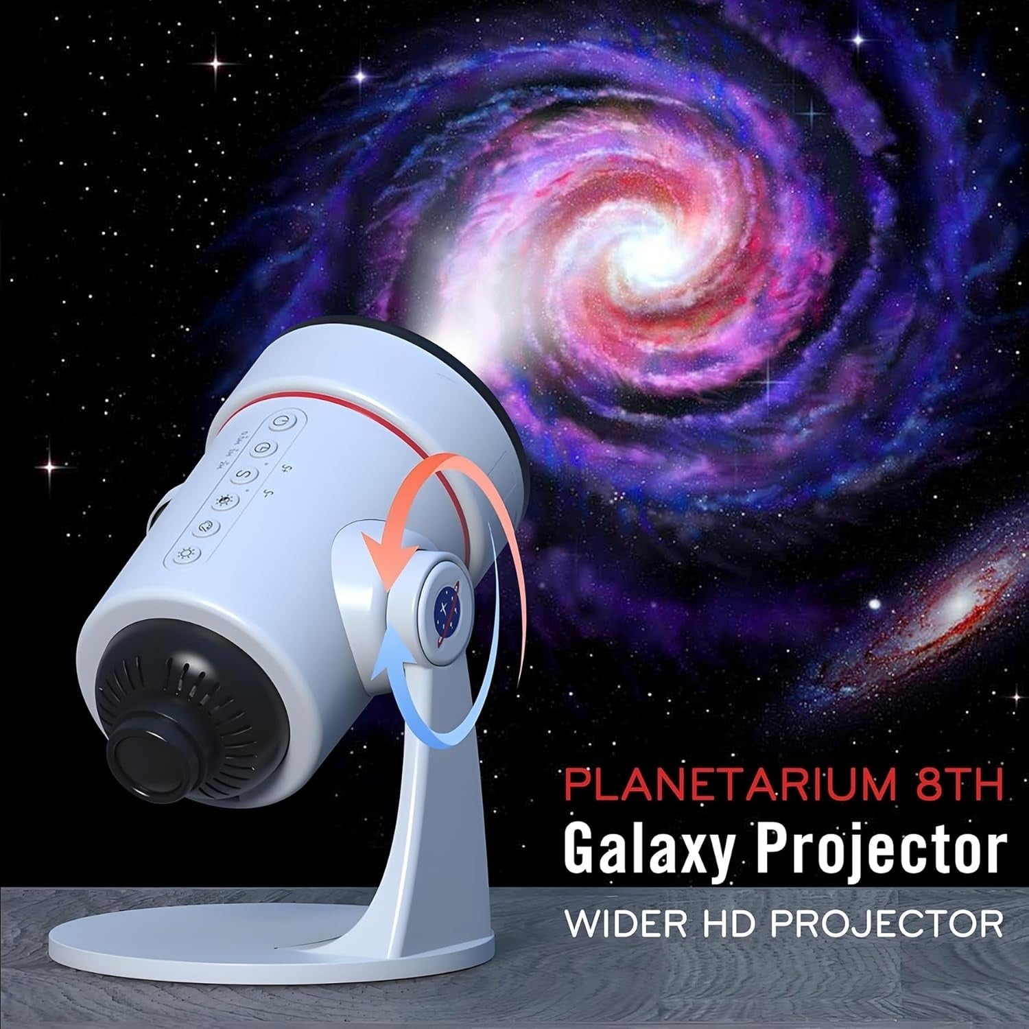 Galaxy Star Projector Planetarium 7 Color Night Light 10 Scene USB