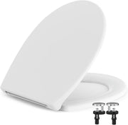 Soft Close Toilet Seat Oval White Quick Release Adjustable Hinge Non-Slip 150kg